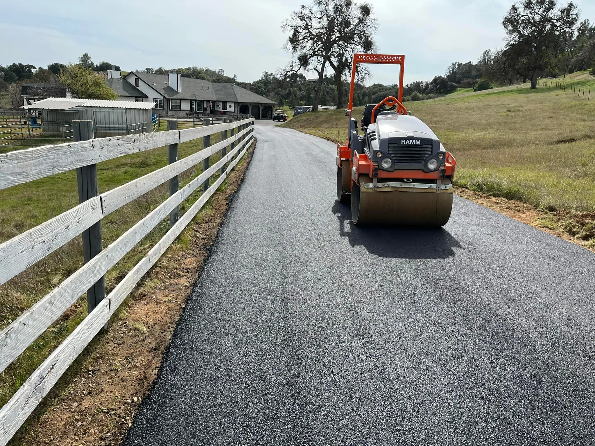 Roller passing over a chip seal ranch road